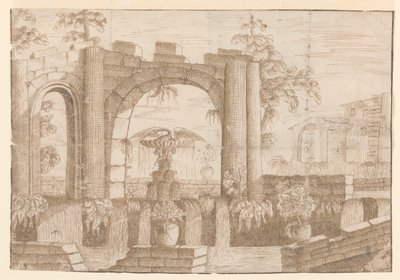 Um jardim com arco em ruínas de Carlo Antonio Buffagnotti