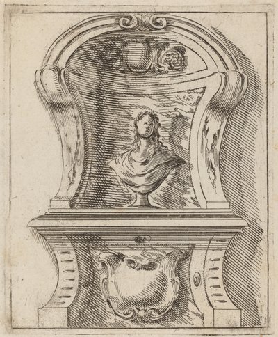 Architectural Motif with a Bust de Carlo Antonio Buffagnotti