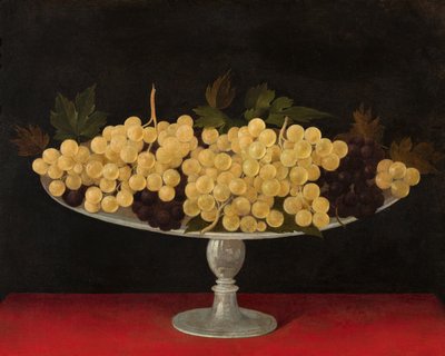 Prato metálico com uvas, verso (óleo sobre placa metálica) de Carlo Antonio Procaccini