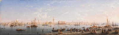 Vista panorâmica de Veneza (têmpera sobre papel) de Carlo Bossoli
