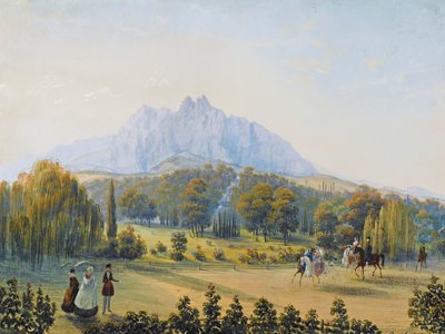 Vista de Miskhor na Crimeia, 1841-1842. de Carlo Bossoli