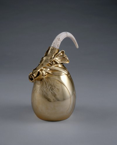 Tea Pot, executado por Adrien-Aurélien Hebrard (1866-1937), c.1907 (prata e marfim) (ver também 499958) de Carlo Bugatti