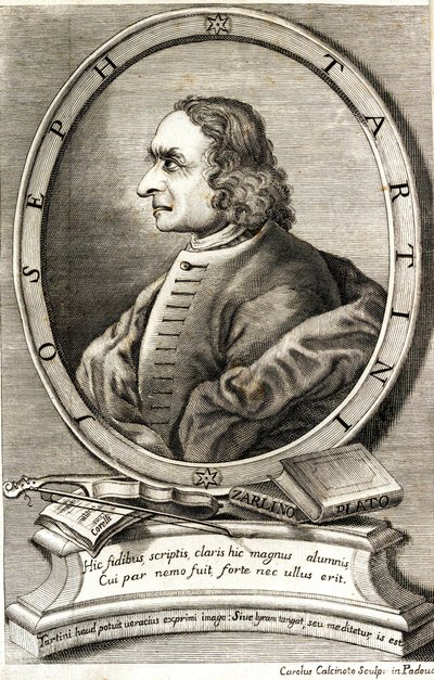 Retrato do violinista e compositor Giuseppe Tartini 1692-1770, início da década de 1760. de Carlo Calcinotto