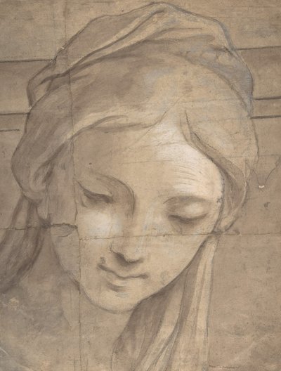 Cabeça de uma jovem em vista de três quartos voltada para a esquerda, 1670-1700. de Carlo Cignani
