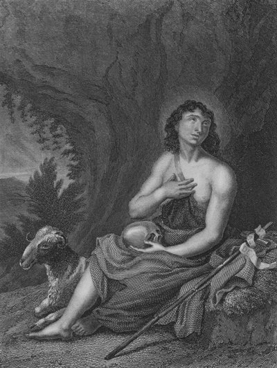 São João no Deserto (gravura) de Carlo Cignani