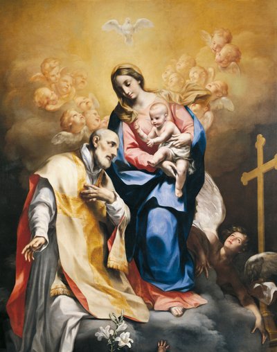 São Filipe Neri com Virgem e Criança, de Carlo Cignani (1628-1719) e Felix Cignani (1660-1724) de Carlo Cignani