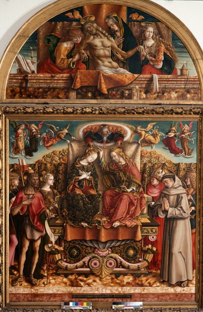 Coroação da Virgem com a Santíssima Trindade e os Santos de Carlo Crivelli