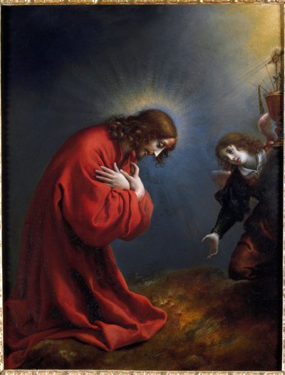 Cristo no Jardim das Oliveiras Pintura de Carlo Dolci (1616-1686) Genes do século XVII, Musei di Strada Nuova (ex Palazzo Rosso) de Carlo Dolci