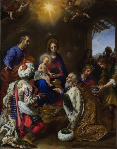 A adoração dos reis. 1649 de Carlo Dolci