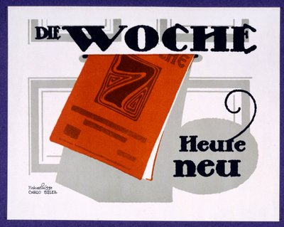 Anúncio para o jornal ilustrado "Die Woche", c.1915-6 de Carlo Egler