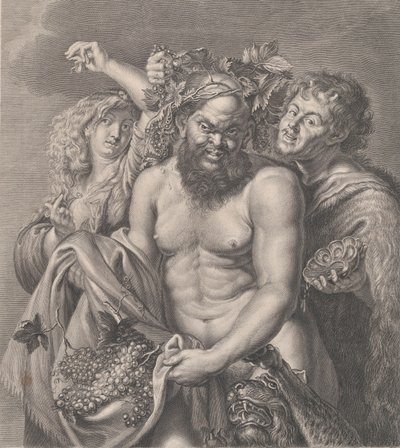 Baco acompanhado por uma bacante e um fauno, 1768 de Carlo Faucci
