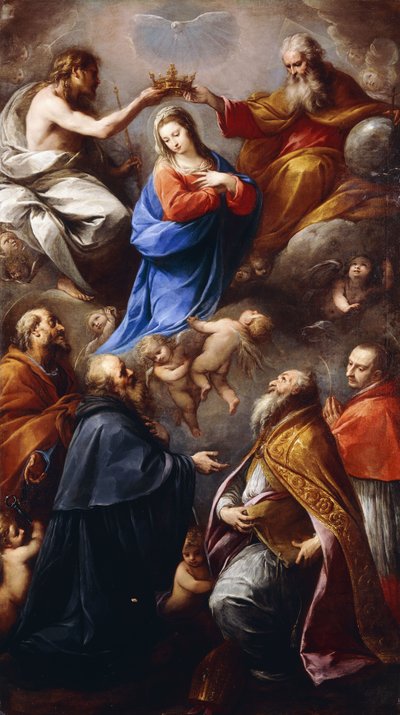 A coroação da Virgem com os santos Pedro, Paulo, Ambrósio e Charles Borromeo de Carlo Francesco Nuvolone