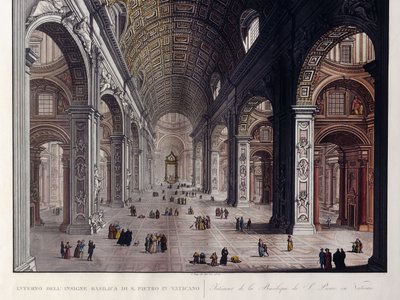 Interior da Grande Basílica de San Pietro, no Vaticano, de Carlo Gilio