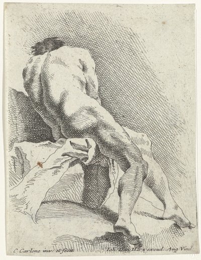 Nu masculino sentado, visto de trás de Carlo Innocenzo Carlone