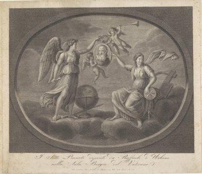 Alegorias de Galileu Galilei Sete Planetas pintados por Raffaele d