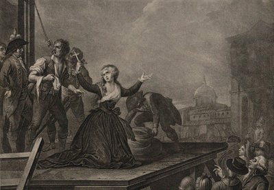 Madame Élisabeth de France, irmã do rei, perante a guilhotina em 10 de maio de 1794, c. 1795 de Carlo Lasinio