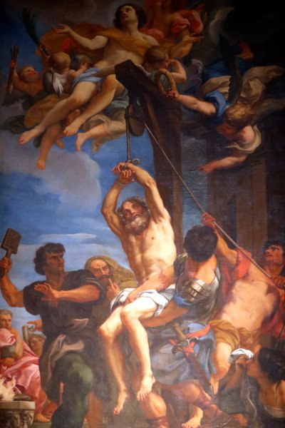 Blaise de Sebaste é venerado como um santo cristão e mártir. Pintura. Génova. Itália. de Carlo Maratta or Maratti