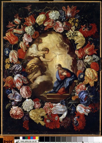 "The Annunciation with Flowers" Pintura de Carlo Maratta (1625-1713) Mikalojus Konstantinas Ciurlionis Museum of Fine Arts, Kaunas, Lituânia de Carlo Maratta or Maratti