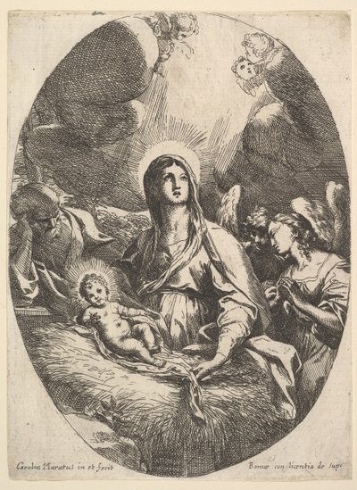A adoração dos anjos. de Carlo Maratta or Maratti