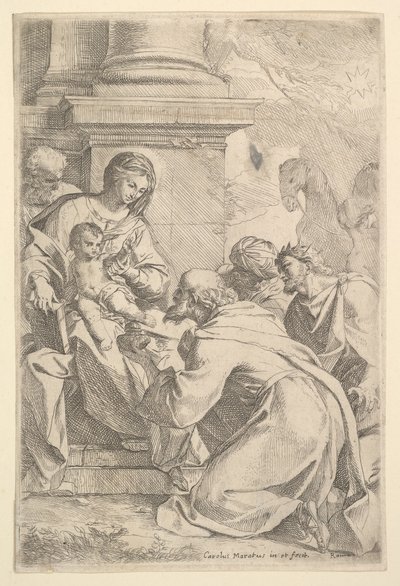 A Adoração dos Magos. de Carlo Maratta or Maratti