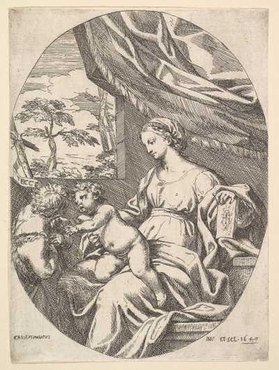 A Virgem e o Menino com o jovem São João Batista, 1647. de Carlo Maratta or Maratti