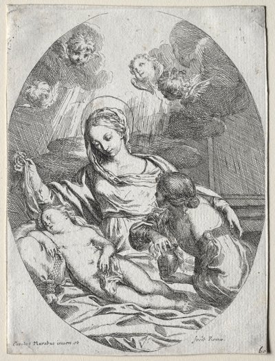Madonna e criança com a Madalena. de Carlo Maratta or Maratti