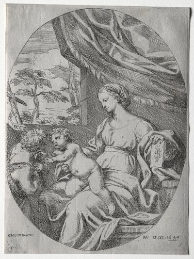 Virgem e Criança com o Infante São João, 1647. de Carlo Maratta or Maratti