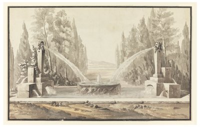 Projeto para uma fonte em um parque de Carlo Marchionni