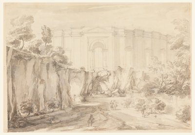 Projeto para um hemiciclo, Villa Albani, Roma, Itália de Carlo Marchionni
