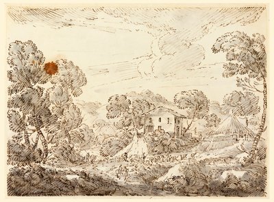 Desenho, Habitação de um camponês no campo, 1750-1770 de Carlo Marchionni