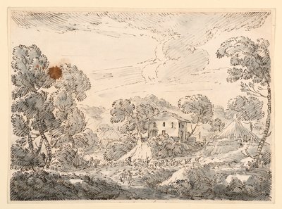 Desenho, Habitação de um camponês no campo, 1750-1770 de Carlo Marchionni