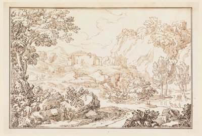 Desenho, Uma paisagem, 1770-86 de Carlo Marchionni