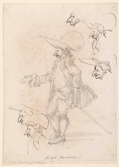 Desenho, Caricaturas, ca. 1725-75 de Carlo Marchionni