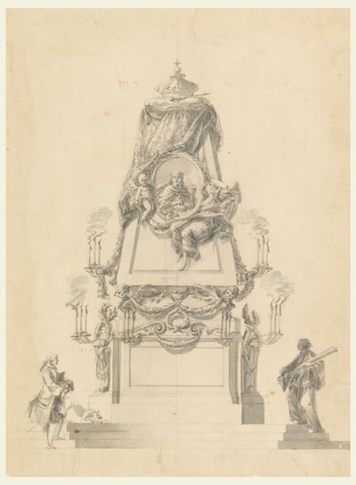 Desenho, Catafalco para um rei, ca. 1765 de Carlo Marchionni