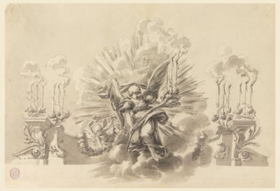Desenho, Projeto de uma decoração cerimonial, ca. 1760 de Carlo Marchionni