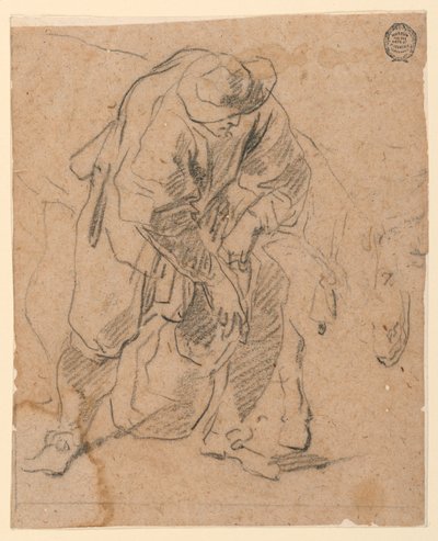 Desenho, Camponês com saco, 1728-78 de Carlo Marchionni