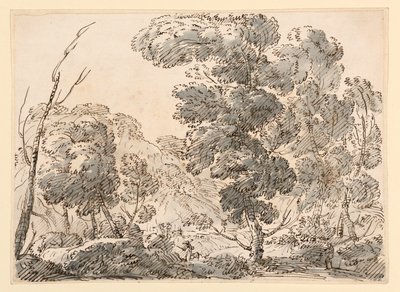 Desenho, Estrada num país montanhoso, 1770-1786 de Carlo Marchionni