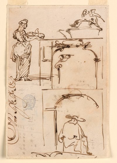 Desenho, esboços, 1725-50 de Carlo Marchionni