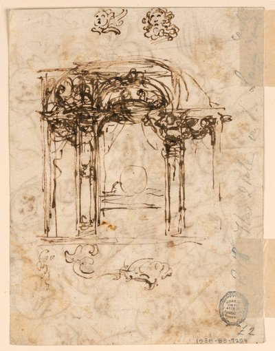 Desenho, Estudos de cabeças, 1760-80 de Carlo Marchionni