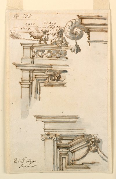 Desenho, Duas Portas, 1750-75 de Carlo Marchionni