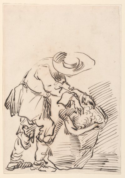 Desenho, Camponês trabalhador, 1728-78 de Carlo Marchionni