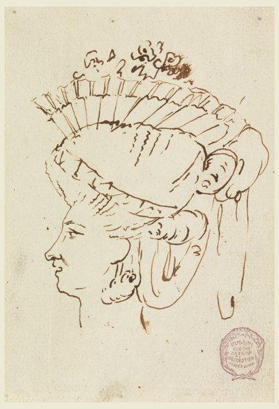 Cabeça de uma mulher usando um chapéu de Carlo Marchionni