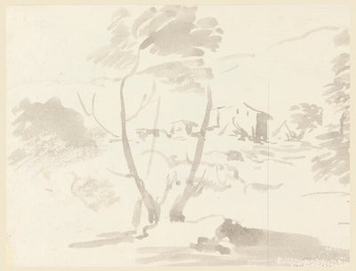 Esboço de árvores em uma paisagem de Carlo Marchionni
