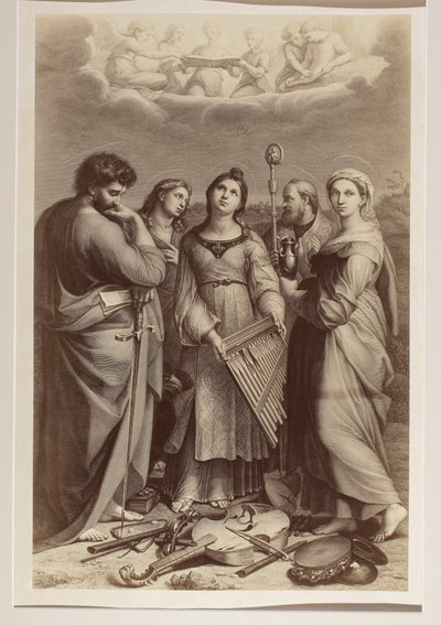 "O êxtase de Santa Cecília", gravura de autor desconhecido a partir de uma pintura de Rafael (1483-1520) de Carlo Naya