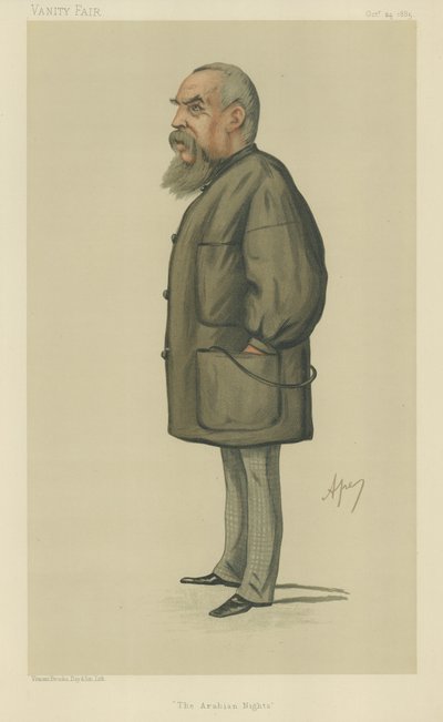Capitão Sir Richard Francis Burton (cor litho) de Carlo Pellegrini
