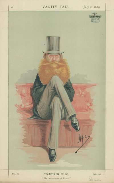 Earl Spencer, O Mensageiro da Paz, 2 de julho de 1870, desenho animado da Vanity Fair de Carlo Pellegrini