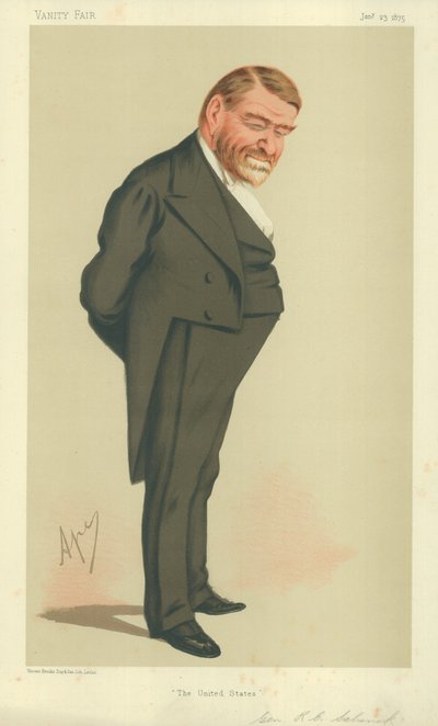 General Robert Cumming Schenck, EUA, 23 de janeiro de 1875, desenho animado da Vanity Fair de Carlo Pellegrini