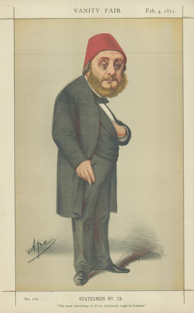 Sua Excelência Musurus Bey (cor litho) de Carlo Pellegrini