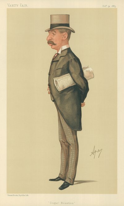 Sr. Charles Thomson Ritchie, generosidade do açúcar, 31 de outubro de 1885, desenho animado da Vanity Fair de Carlo Pellegrini
