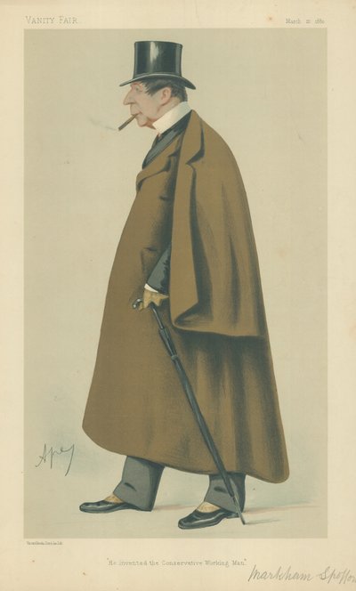 Sr. Markham Spofforth, Ele inventou o Conservative Working Man, 20 de março de 1880, cartoon da Vanity Fair de Carlo Pellegrini